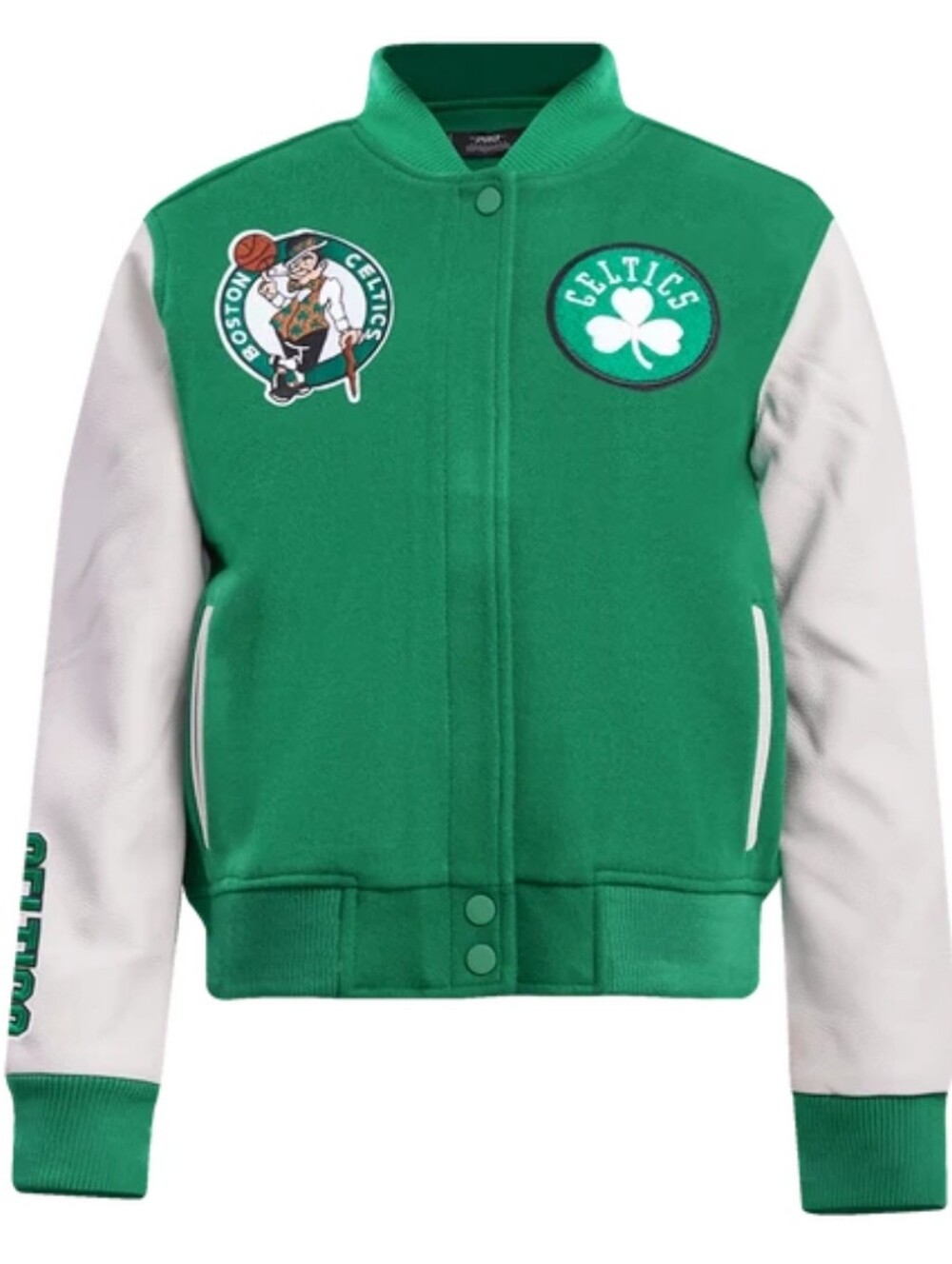 Pro Standard Women's Medium NBA Boston Celtics Green & White Varsity Jacket New